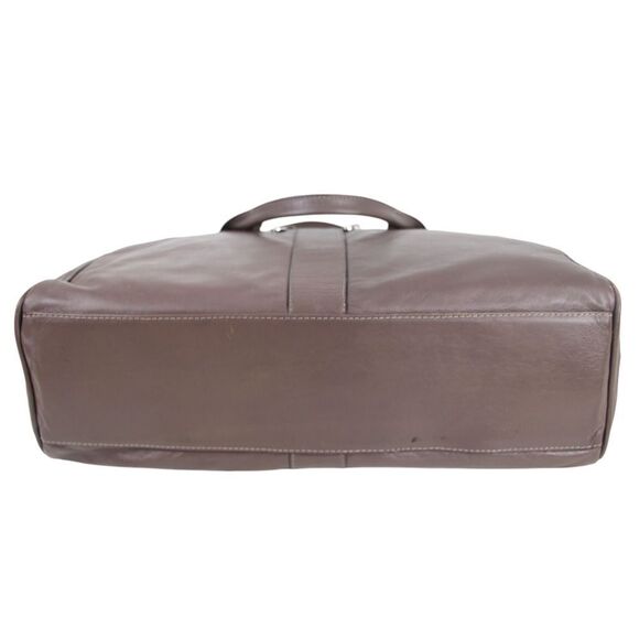 Bennemann BROWN GENUINE LEATHER BUCKLE SHOULDER BAG BUSINESS TOTE HANDBAG PURSE - Picture 6 of 15